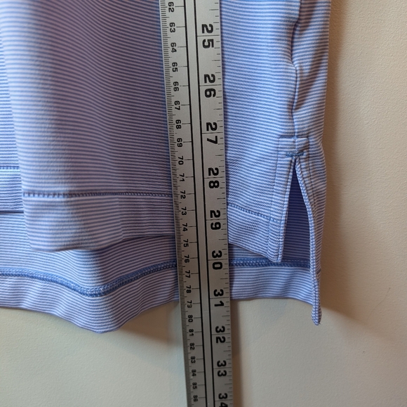 Peter Miller Summer Comfort Purple White Striped Golf Polo Top Mens M - Picture 10 of 12